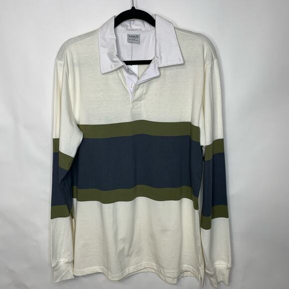 NWT Cotton On Loose Fit Rugby Polo Shirt Long Sleeve Sz Medium - Picture 1 of 6